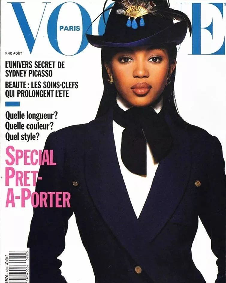 《VOGUE》杂志封面史上第一位黑人模特Naomi Campbell